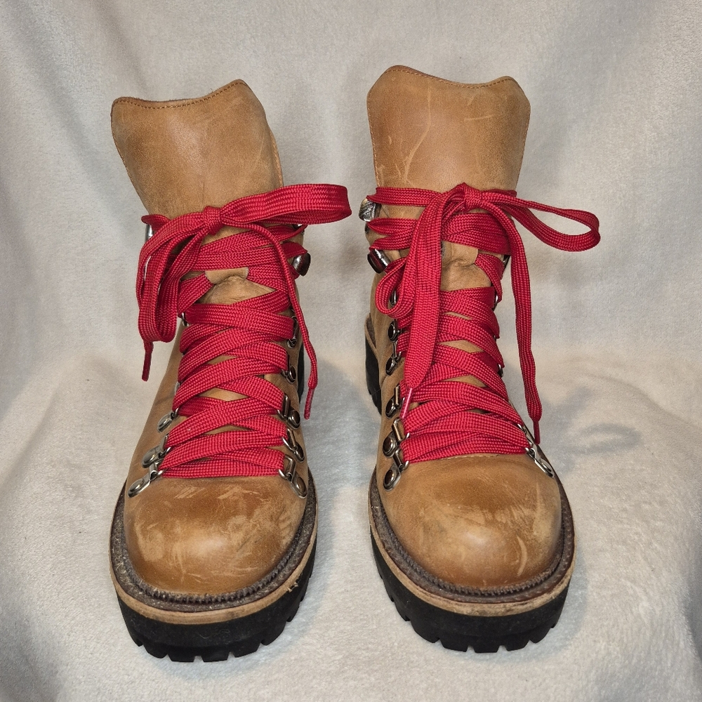 Jeffrey Cambell Explorer Hiking Boot Nubuck Leather SIZE 5.5 Alpine Heritage Red - Picture 2 of 11